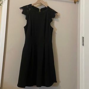 Speechless black dress, large, lace, button detail and pockets good condition